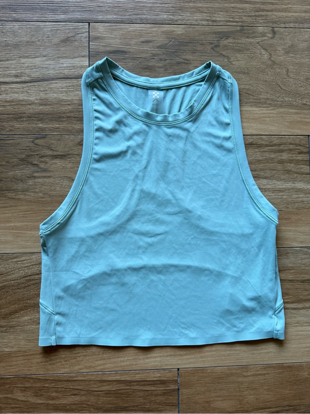 RHONE Light Teal Cropped Tank Top